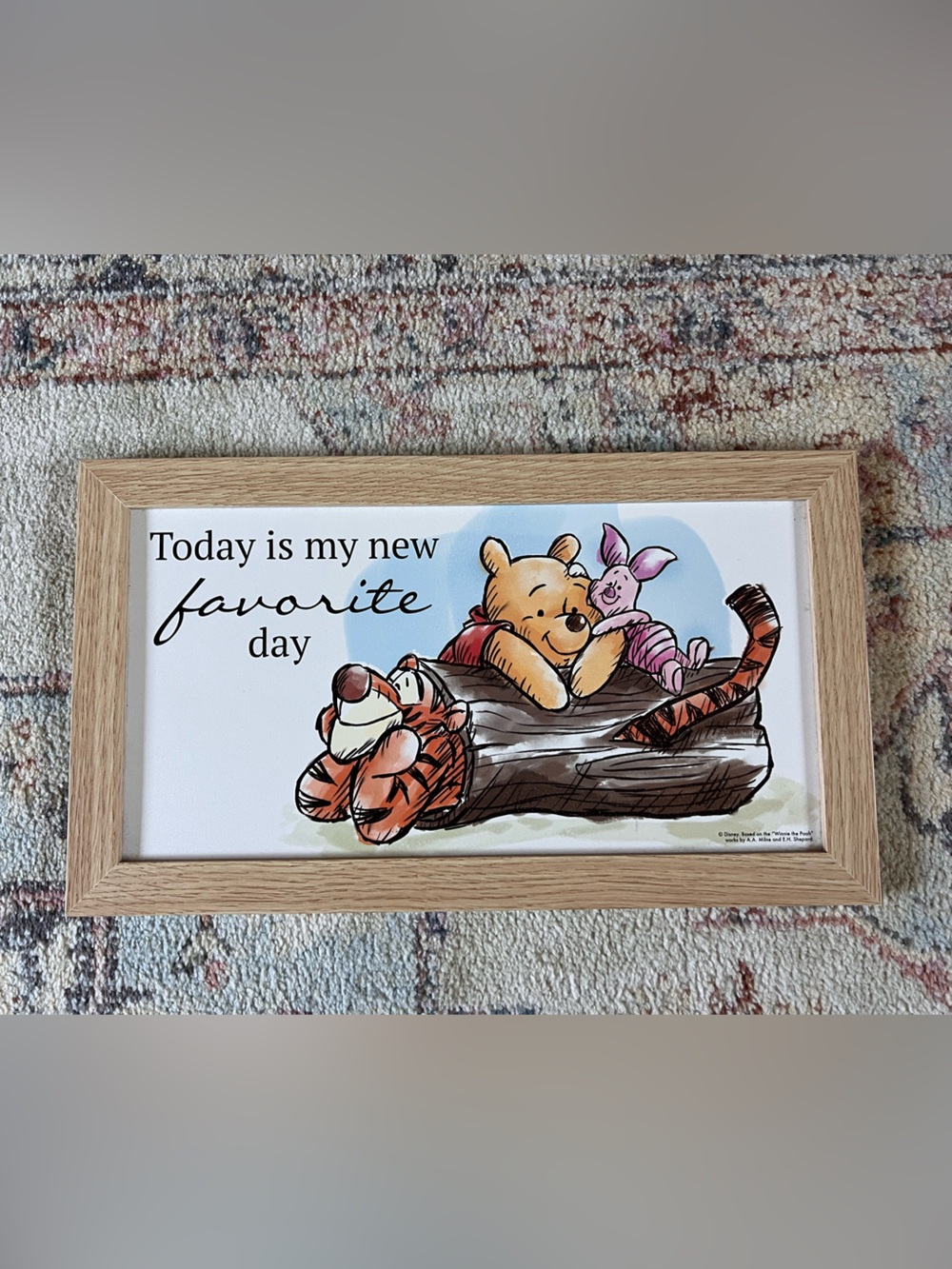 Winnie the Pooh Wall Art Neutral Wood